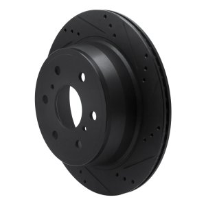 Ford F-250 Brake Rotor (1) - Front Right - R1 Concepts - Drilled & Slotted - Black - `97-`02